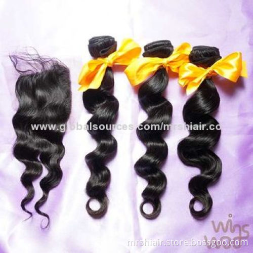 New Arrival Products 6A Queen Hair Brazilian More Wavy Loose Curl Virgin Hair Weave, No Tangle 12"-2